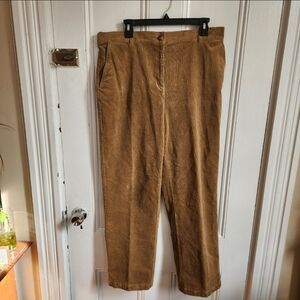LL Bean Women's Brown Corduroy Stretch Pants Classic Fit Cotton Y2K Size 16